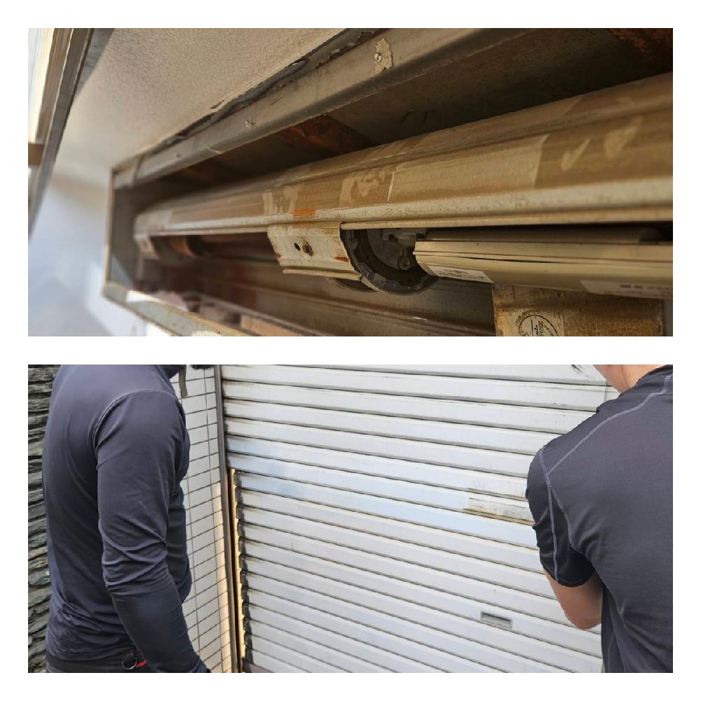 電動シャッター開閉機付スプリングシャフト（モートR）交換工事（熊本県熊本市）｜シャッター修理・交換