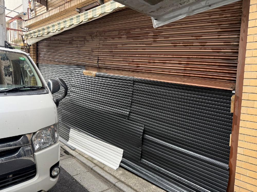 重量電動シャッターモートW開閉機スラット交換工事（東京都台東区）｜シャッター修理・交換
